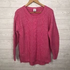 CAbi Women's Elsa Pullover Sweater Long Sleeve Solid Pink Style #4245 Size Small