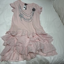 Girls Pink Dress, Tiered, GAP, NWT Metallic Sequins, Flower, Ruffle, Soft Unique