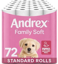 Andrex Family Soft Toilet Roll, 72 Rolls Family Pack - 11,160 Total Sheets