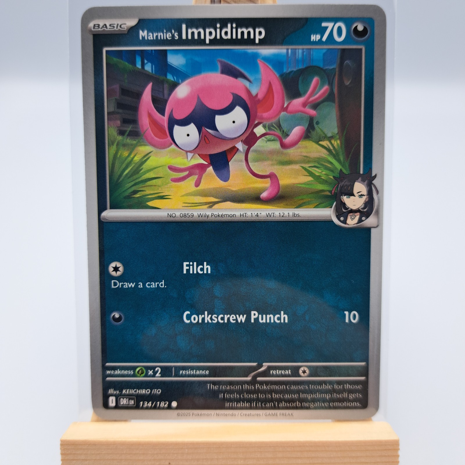 Pokemon Destined Rivals TCG Trading Card Marnies Impidimp #134