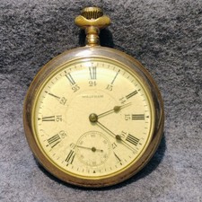 WALTHAM 17 JEWELS GOLD FILLED POCKET WATCH RUNNING