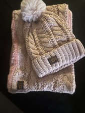UGG PINK INFINITY HAT AND SCARF SET  FLEECE LINED