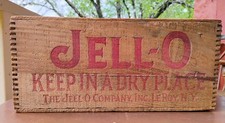 Box JELL-O Wooden Shipping Crate Antique 14" X 8" X 6.5" Dovetail Finger Joints