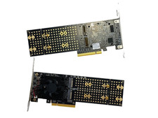 New 1pcs PCIe 3.0 x8 to 4x M.2 NVMe SSD Adapter Card w/ PLX8747 IT Mode No split