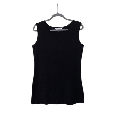 Exclusively MISOOK Black Knit Oversized Tunic Sleeveless Blouse, Women's Small
