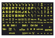English Keyboard Letter Stickers 8.26 x 5.5 inches, English-full
