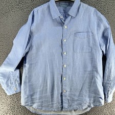 Tommy Bahama Relax Men's XL Light Blue Long Sleeve Linen Button Up Shirt Resort
