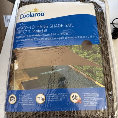 Coolaroo 13' x 7' Rectangle Sun Shade Sail mocha color Sun Protection New