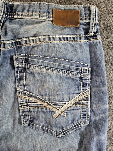 Pantalones de mezclilla rectos BKE Tyler para hombre 33x32 bigotes panal gran desvanecimiento rodeo - Imagen 7 de 14