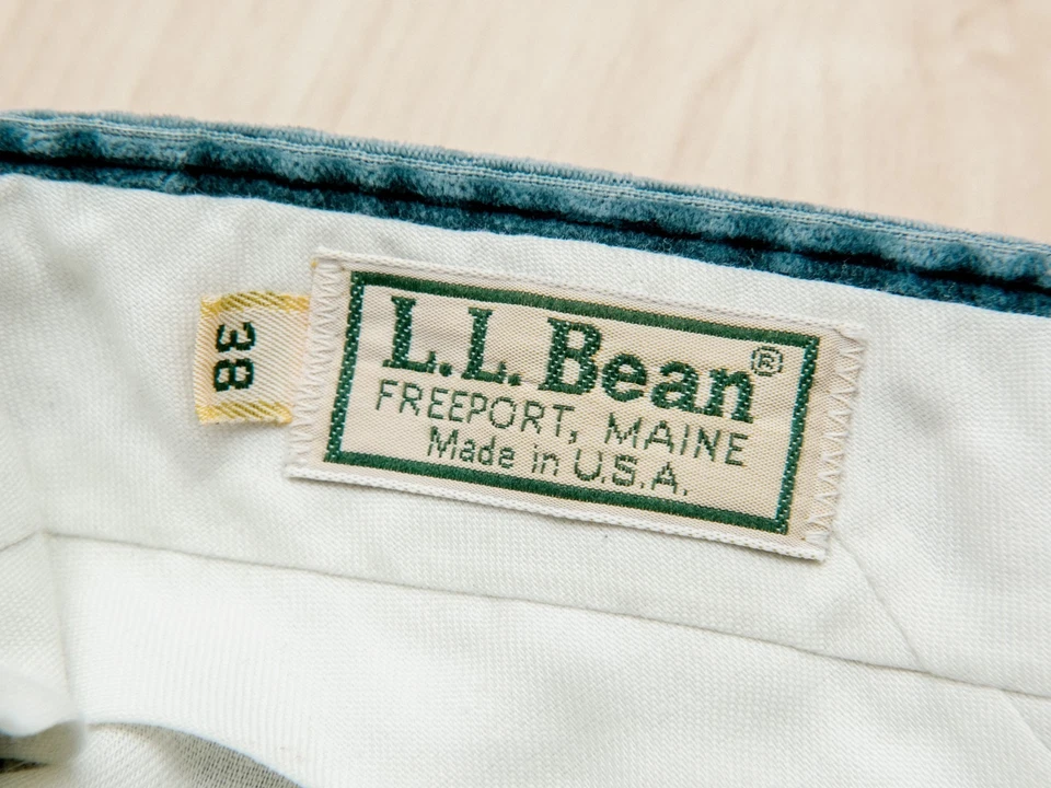 1970s Mens Vintage LL Bean Blue/Teal Corduroys 38W 34L - Image 3 of 4