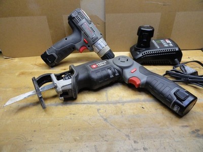 Porter Cable 12v PCL120DD Drill, PCL 12C charger & PL120cr reciprocating saw