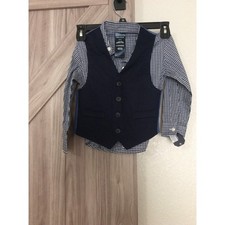 NWT Nautica 3T/3 blue plaid shirt and vest