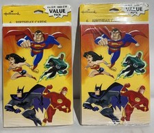 NOS Hallmark Justice League INVITATIONS Party Birthday Superman Batman Sealed 12