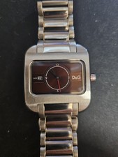 D&G Dolce and Gabbana DW0225 Game Over Stainless Steel Brushed Metal Watch