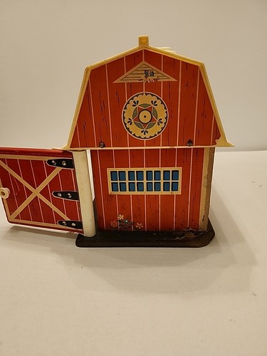 Fisher Price Little People Play Family Farm 1967 vintage con mucca, cane e contadino - Foto 4 di 11