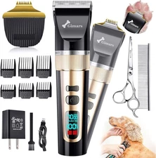 Comb & USB, Cordless Rechargeable Dog Hair Clippers for Thick Coats with Sc
