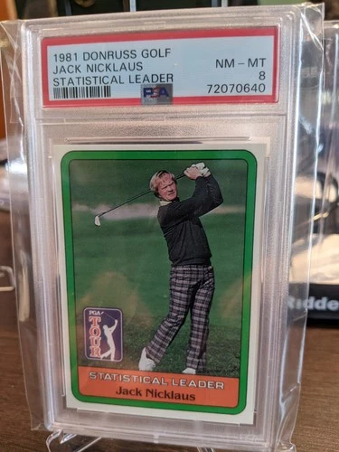 1981 Donruss Jack Nicklaus Statistics Leader PSA Graded NR-MT 8.