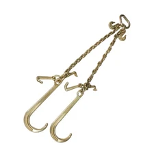 3/8" × 2FT G70 V-Type Tow Chain J-Hook Grab Hook For Tractor Car Wrecker Truck