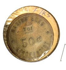 MILITARY TRADE TOKEN CHIT PHILIPPINES MANILA ELKS CLUB 761 50 CENTAVOS
