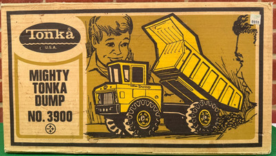 Tonka Toys USA 1970s Mighty Dump Truck 3900 NUR LEERKARTON (no dumper inside)