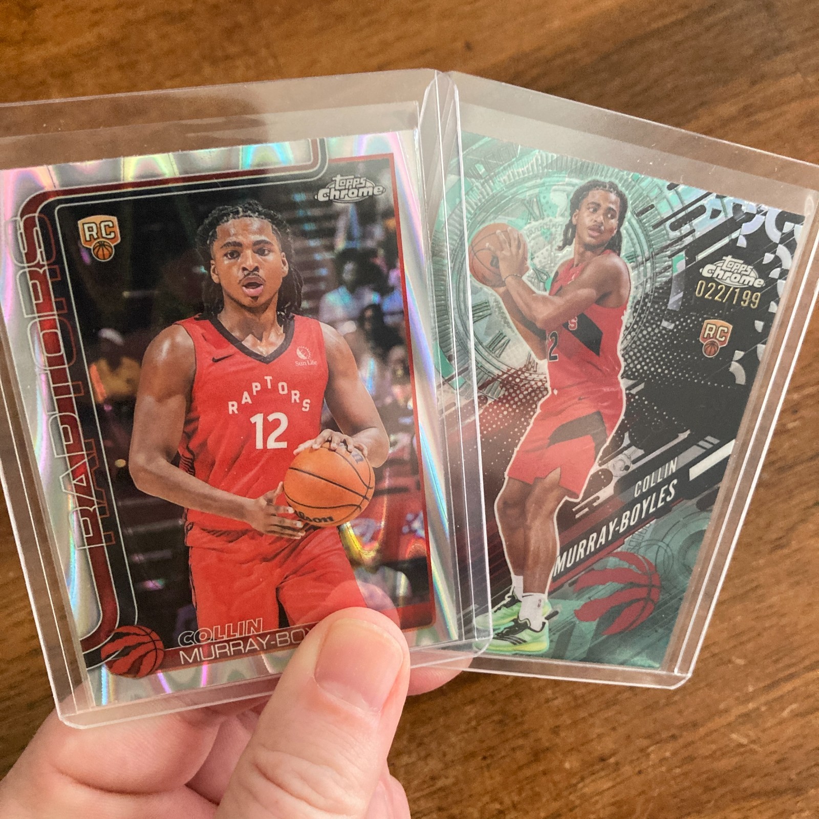Collin Murray-Boyles 2025-26 Topps Chrome /199 Aqua Refractor + RayWave RC #259