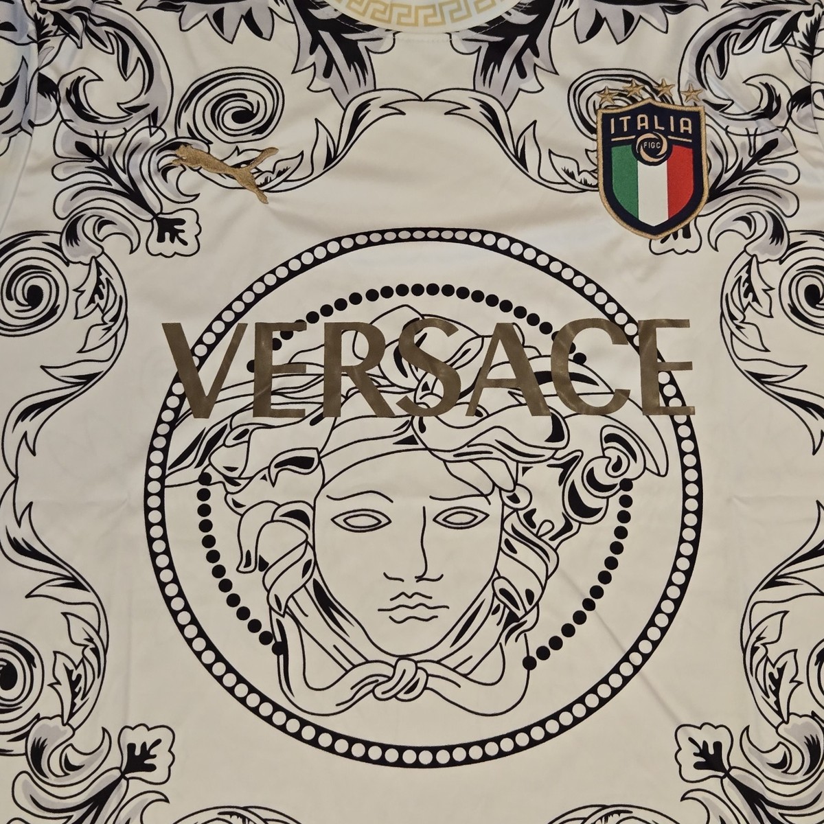 Italy x Versace Medusa Head Puma Soccer Futbol Jersey Men's Sz XL