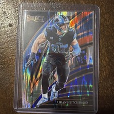 2025 Panini Select - Aidan Hutchinson #271 Club Level Red & Blue Shock Prizm