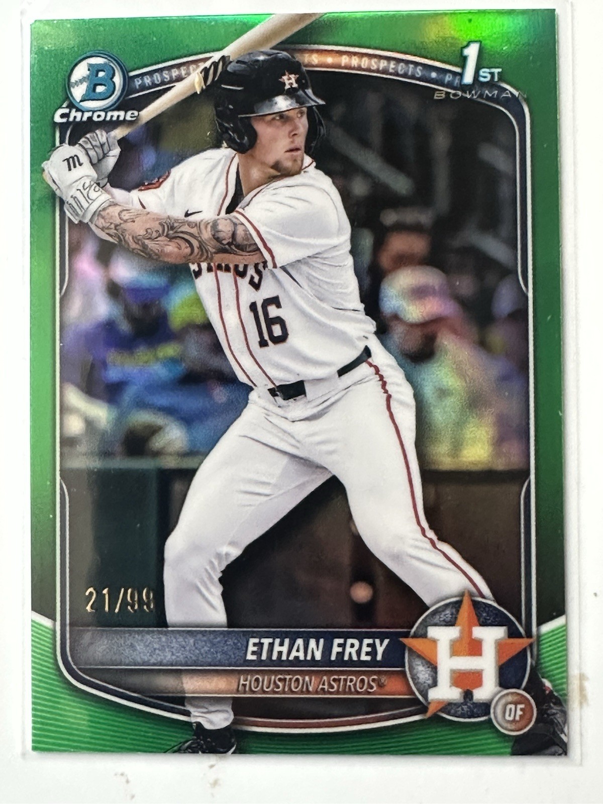 2025 Bowman Draft #BDC-67 Ethan Frey Chrome Green Grass Refractor /99