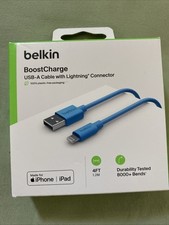 Belkin BOOST CHARGE MFi-Certified Lightning to USB-A 1.2M 4FT Cable Free Ship