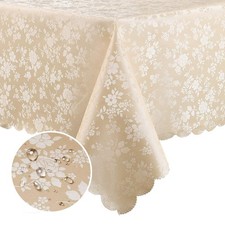 Rectangle Table Cloth, Waterproof Heavy Duty Vinyl Tablecloths, Wipeable Wash...