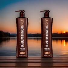 2 PACK BRAZILIAN BLOWOUT FREE FINALIZING LAMINATOR 24 OZ PUMP COARSE HEALTHIER