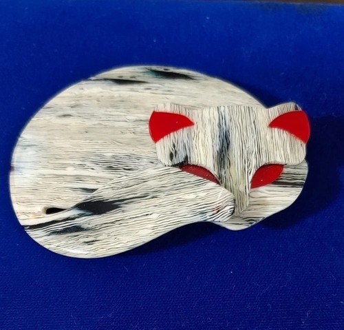 Broche Vintage LEA STEIN Paris « Tête De Chat » - Création Designer Française, Occasion