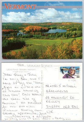 c42709 Lyford Pond Walden Vermont USA Postkarte 1995 Briefmarke