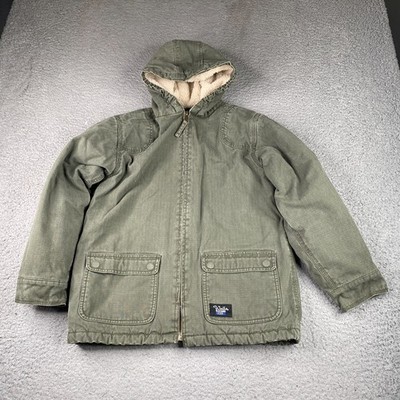 Walls Blizzard Pruf Jacket Youth Large (12-14) Green Canvas Ripstop Shepa Lined