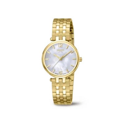 Boccia Titan Damen Armbanduhr Uhr Titan 3339-03 Gliederband Goldfarben Titanband