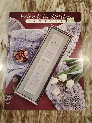 Vintage The Needle's Work Cross Stitch Chart - Friends In Stitches Sampler