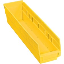 Nestable Shelf Bin Plastic 4-1/8"W x 17-7/8"D x 4"H Yellow Lot of 12