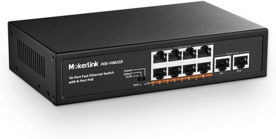 10 Port PoE Switch 8 Port PoE+ 100Mbps 2 Gigabit Uplink 96W VLAN Extend