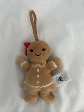 JELLYCAT FESTIVE FOLLY GINGERBREAD GIRL RUBY Plush Ornament NEW WITH TAGS