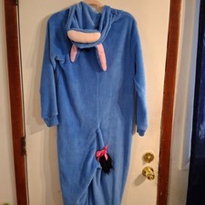 Disney Winnie The Pooh EEYORE Adult One Piece Footed Pajamas L 12/14