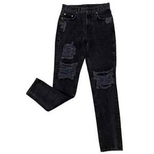 CARMAR Black Destroyed High Rise Slim Fit Destroyed Jeans Size 24