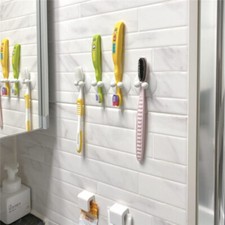 Toothbrush Holder,Wall Mounted Suction Cup Non Punching Bathroom Accessories