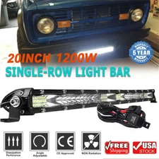 20" inch 1200W LED Work Light Bar Combo Slim Spot Flood With Wiring Harness US