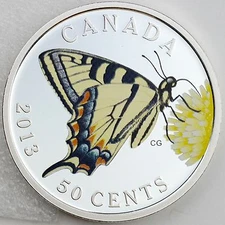 2013 Canadian Tiger Swallowtail, Butterflies of Canada Silver Plated Color Proof