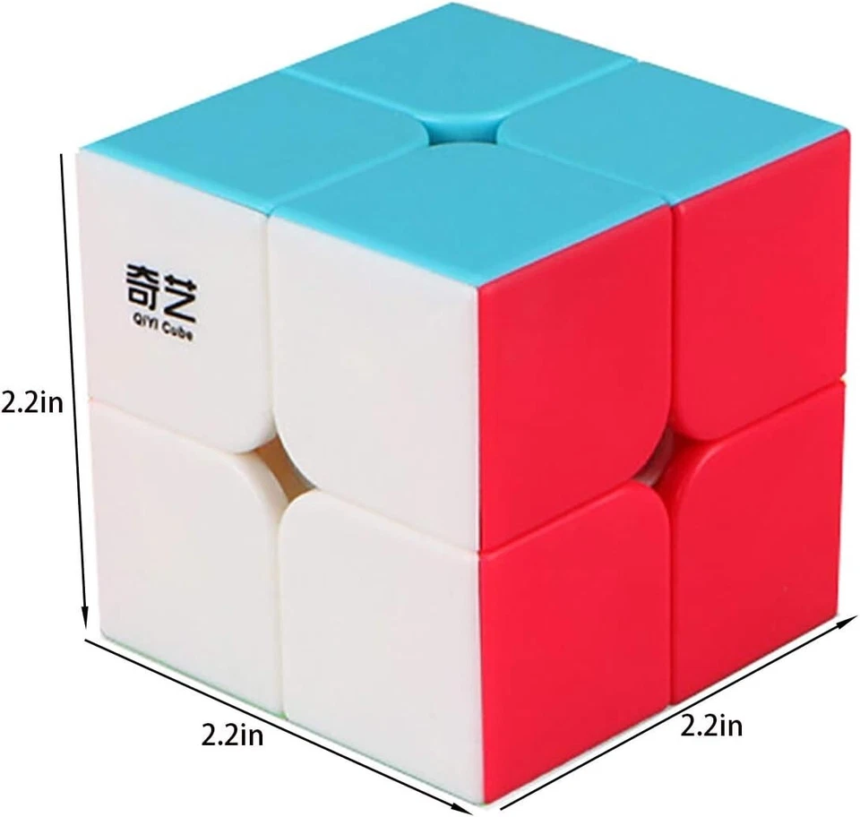 4 Pack Speed Cube Set, Speed Cube 2x2 3x3 4x4 Pyramid Magic Cubes Brain Teaser - Image 4 of 4
