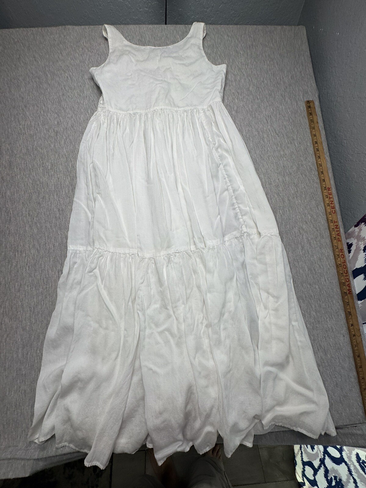 Karavan White Embroidered Maxi Dress Women’s Size Medium Boho/Lagenlook