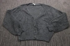 Davi & Dani Ultra Soft Mohair Feel Cropped Cardigan Sweater Women's L