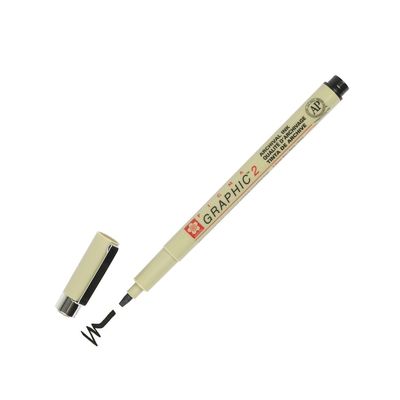 XSDK2-49 Sakura Pigma Graphic Marker Pen, 2.0mm Tip, Black, Pack of 12