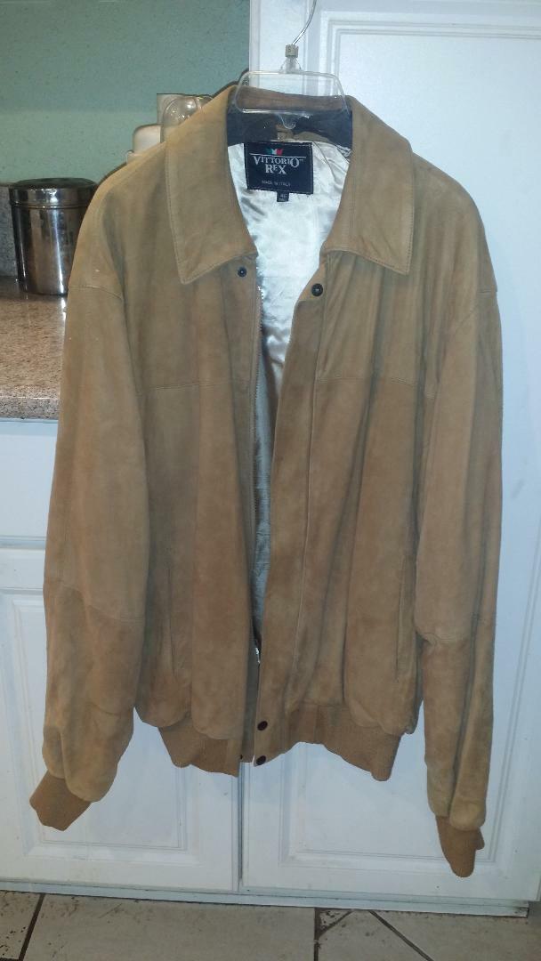 VITTORIO REX MADE IN ITALY MEN ITALIAN SUEDE LEATHER JACKET COAT