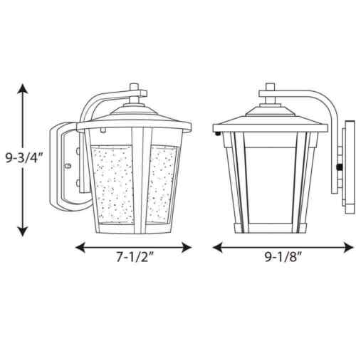 Progress Lighting East Haven 1-Light Antique Bronze Seeded Glass Wall Lantern - Picture 2 of 9